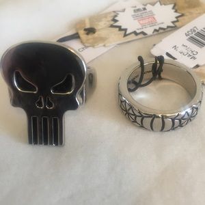 Ring Set- Marvel Comic Punisher Skull & Spider-Man